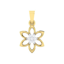 Load image into Gallery viewer, 18Kt gold real diamond floral pendant by diamtrendz
