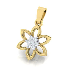 Load image into Gallery viewer, 18Kt gold real diamond floral pendant by diamtrendz
