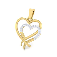 Load image into Gallery viewer, 18Kt gold real diamond heart shape pendant by diamtrendz
