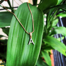Load image into Gallery viewer, gold diamond initial letter A pendant real pic
