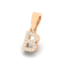 Load image into Gallery viewer, rose gold alphabet initial letter &#39;B&#39; diamond pendant - 2
