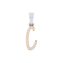 Load image into Gallery viewer, rose gold alphabet initial letter &#39;c&#39; diamond pendant - 1
