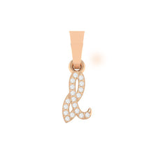 Load image into Gallery viewer, rose gold alphabet initial letter &#39;d&#39; diamond pendant - 1
