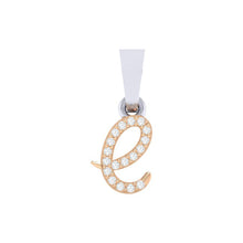 Load image into Gallery viewer, rose gold alphabet initial letter &#39;e&#39; diamond pendant - 1
