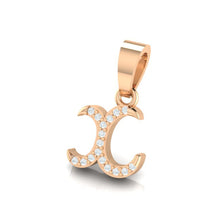 Load image into Gallery viewer, rose gold alphabet initial letter &#39;x&#39; diamond pendant - 2
