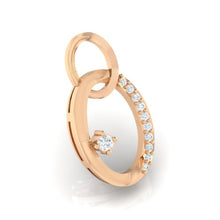 Load image into Gallery viewer, 18Kt rose gold real diamond oval shape pendant by diamtrendz
