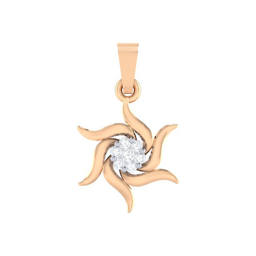 18Kt rose gold real diamond pendant by diamtrendz