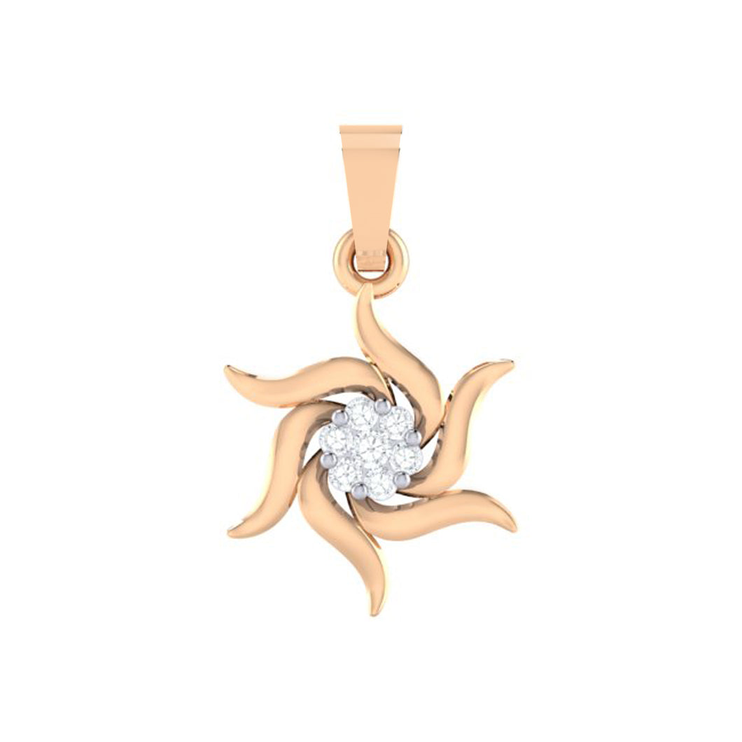 18Kt rose gold real diamond pendant by diamtrendz