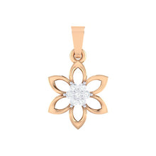 Load image into Gallery viewer, 18Kt rose gold real diamond floral pendant by diamtrendz
