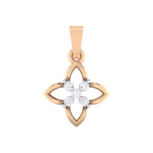 18Kt rose gold real diamond pendant by diamtrendz