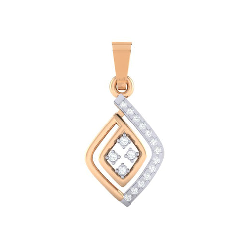18Kt rose gold real diamond pendant by diamtrendz