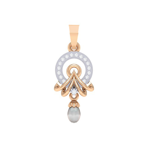 18Kt rose gold real diamond pendant by diamtrendz