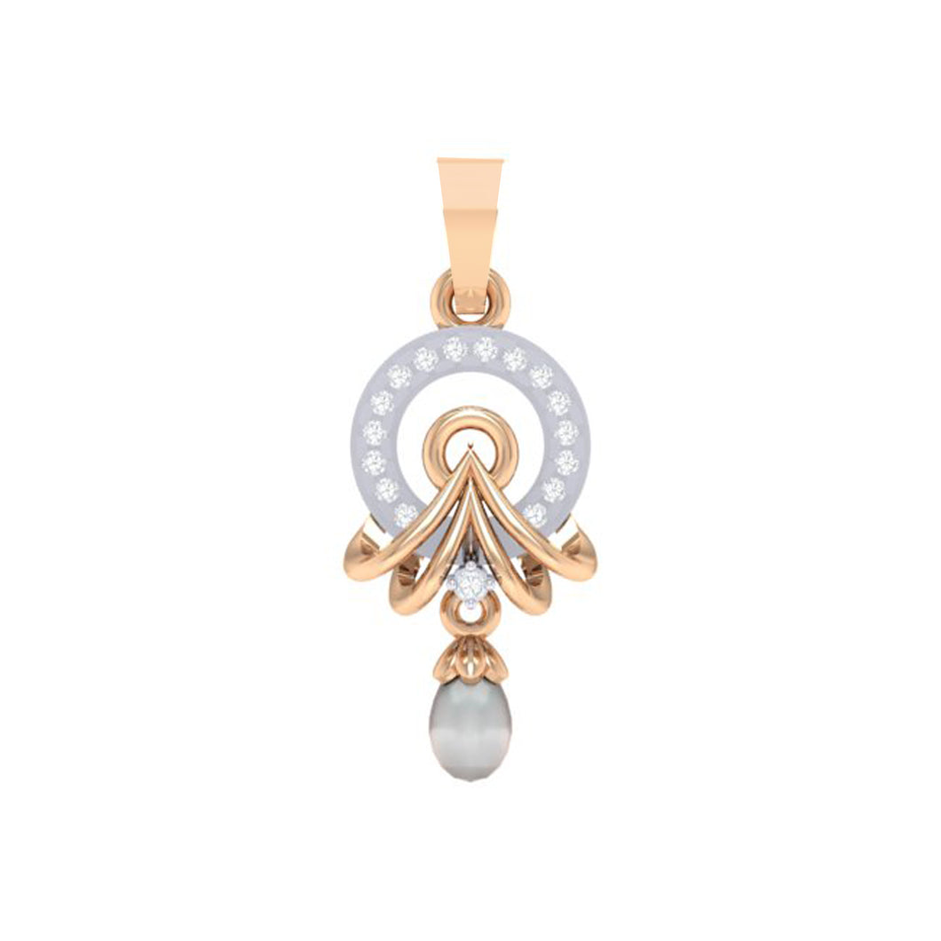 18Kt rose gold real diamond pendant by diamtrendz