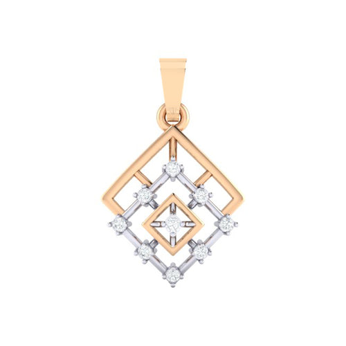 18Kt rose gold real diamond pendant by diamtrendz