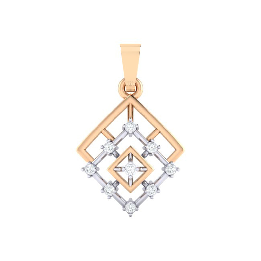 18Kt rose gold real diamond pendant by diamtrendz