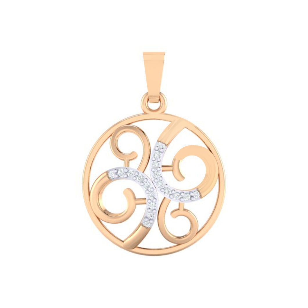 18Kt rose gold real diamond pendant by diamtrendz