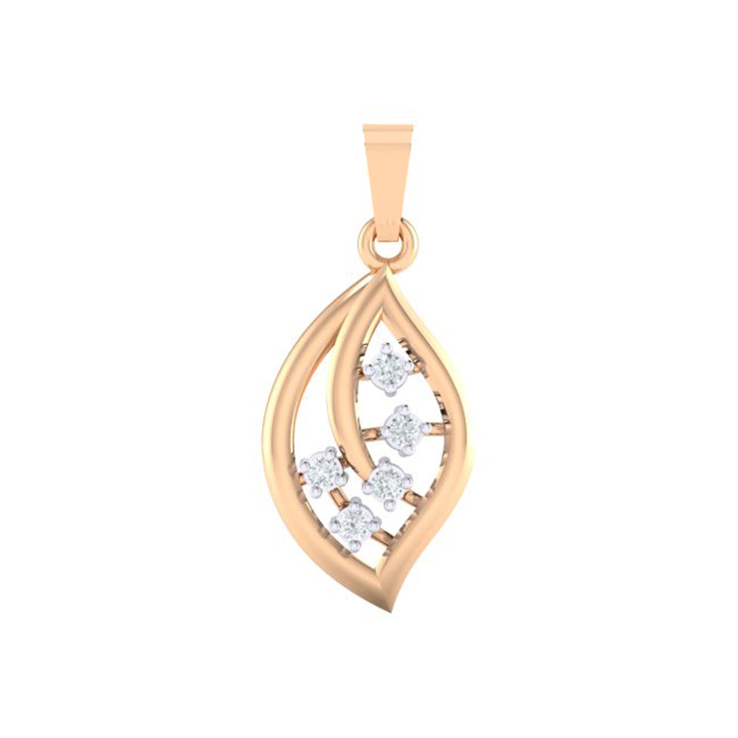 18Kt rose gold real diamond pendant by diamtrendz