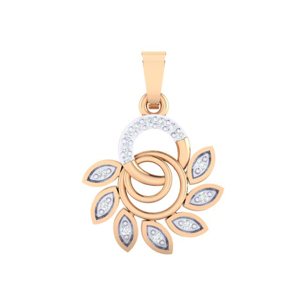 18Kt rose gold real diamond pendant by diamtrendz