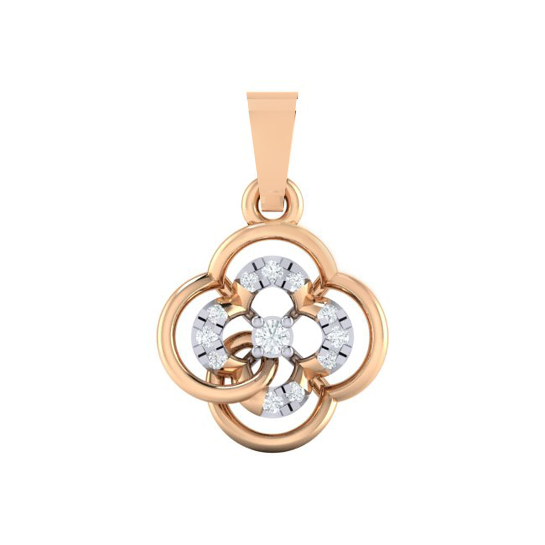 18Kt rose gold real diamond pendant by diamtrendz