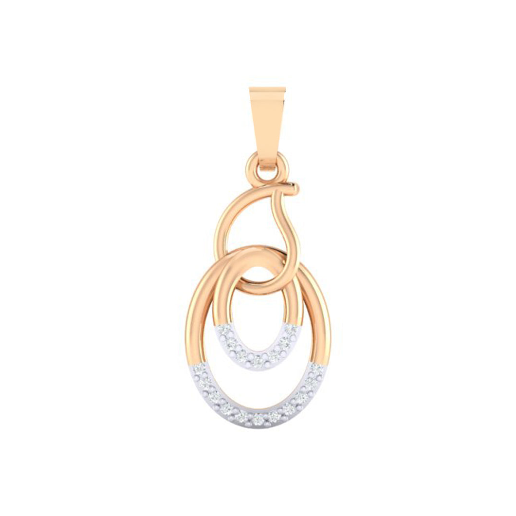 18Kt rose gold real diamond pendant by diamtrendz