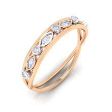 Load image into Gallery viewer, 18Kt rose gold band diamond ring by diamtrendz
