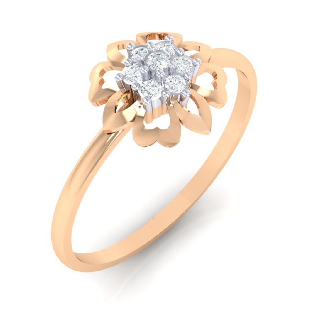 18Kt rose gold real diamond ring by diamtrendz