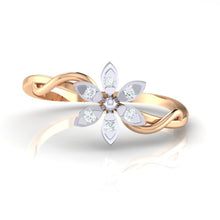 Load image into Gallery viewer, 18Kt rose gold floral diamond ring by diamtrendz
