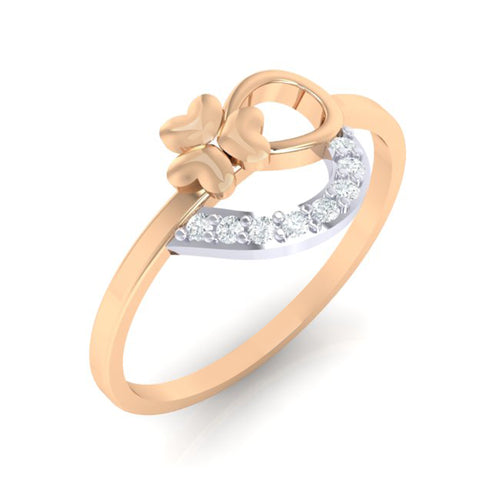 18Kt rose gold heart diamond ring by diamtrendz
