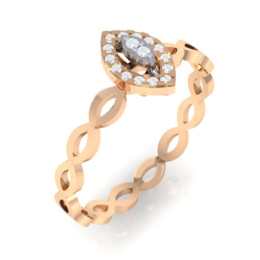 18Kt rose gold marquise diamond ring by diamtrendz