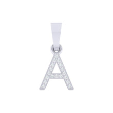Load image into Gallery viewer, white gold alphabet initial letter &#39;A&#39; diamond pendant - 1
