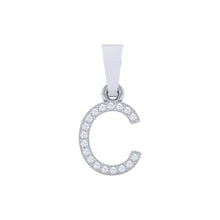Load image into Gallery viewer, white gold alphabet initial letter &#39;C&#39; diamond pendant - 1
