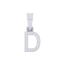 Load image into Gallery viewer, white gold alphabet initial letter &#39;D&#39; diamond pendant - 1
