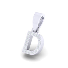 Load image into Gallery viewer, white gold alphabet initial letter &#39;D&#39; diamond pendant - 2
