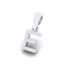 Load image into Gallery viewer, white gold alphabet initial letter &#39;E&#39; diamond pendant - 2
