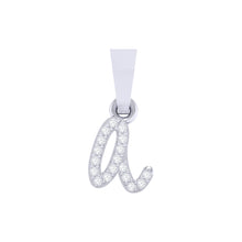Load image into Gallery viewer, white gold alphabet initial letter &#39;a&#39; diamond pendant - 1
