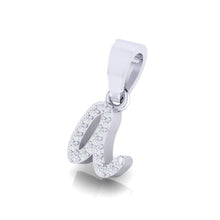 Load image into Gallery viewer, white gold alphabet initial letter &#39;a&#39; diamond pendant - 2
