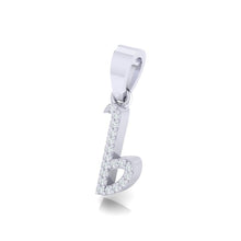 Load image into Gallery viewer, white gold alphabet initial letter &#39;b&#39; diamond pendant - 2
