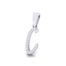 Load image into Gallery viewer, white gold alphabet initial letter &#39;c&#39; diamond pendant - 2
