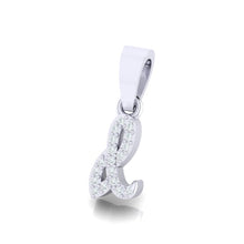 Load image into Gallery viewer, white gold alphabet initial letter &#39;d&#39; diamond pendant - 2
