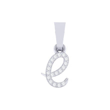 Load image into Gallery viewer, white gold alphabet initial letter &#39;e&#39; diamond pendant - 1
