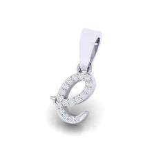 Load image into Gallery viewer, white gold alphabet initial letter &#39;e&#39; diamond pendant - 2
