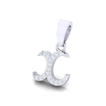 Load image into Gallery viewer, white gold alphabet initial letter &#39;x&#39; diamond pendant - 2
