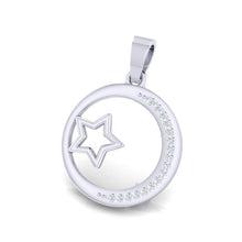 Load image into Gallery viewer, 18Kt white gold real diamond star shape pendant by diamtrendz
