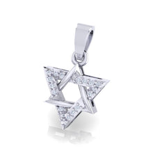 Load image into Gallery viewer, 18Kt white gold real diamond star shape pendant by diamtrendz
