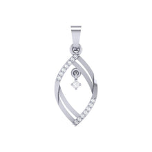 Load image into Gallery viewer, 18Kt white gold real diamond pendant by diamtrendz
