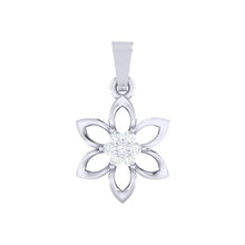 Load image into Gallery viewer, 18Kt white gold real diamond floral pendant by diamtrendz
