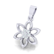 Load image into Gallery viewer, 18Kt white gold real diamond floral pendant by diamtrendz
