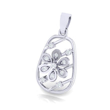 Load image into Gallery viewer, 18Kt white gold real diamond pendant by diamtrendz

