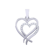 Load image into Gallery viewer, 18Kt white gold real diamond heart shape pendant by diamtrendz
