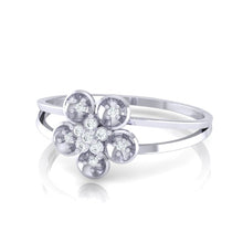 Load image into Gallery viewer, 18Kt white gold floral diamond ring by diamtrendz
